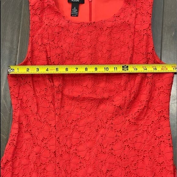 Alfani Lace Midi Dress in Cherry Bliss Color - Picture 4 of 8